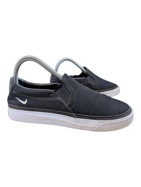 Nike Court Legacy Slip On Black White Sneaker Tennis Shoes Women's Size 7 Canvas